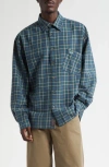 Erl Gender Inclusive Plaid Flannel Overshirt In Green