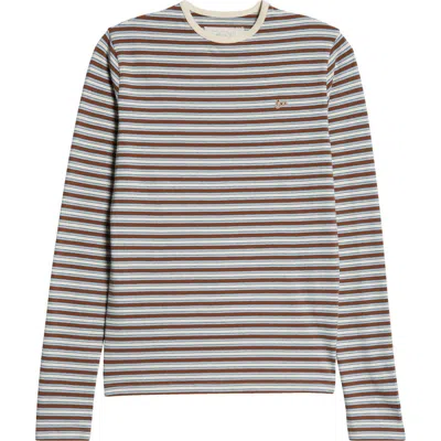 Erl Gender Inclusive Stripe Long Sleeve T-shirt In Brown