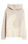 Erl 'swirl' Beige Hoodie With Hood And Brushed Finish In Wool And Silk Blend Man In Grey