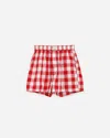 Erl Elastic Waistband Checkered Pattern Underwear In Red
