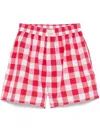 Erl Elastic Waistband Checkered Pattern Underwear In Red