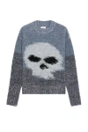 ERL GLITTER SKULL INTARSIA PULLOVER KNIT