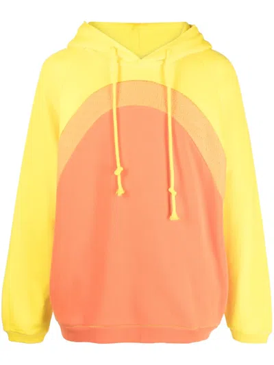ERL GRADIENT-EFFECT PANELLED COTTON HOODIE