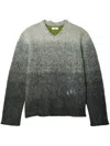 Erl Gradient-effect V-neck Jumper In Grey