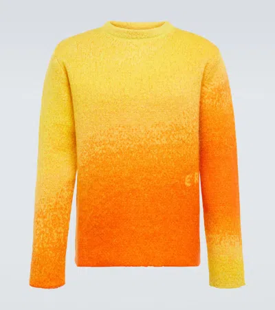 Erl Gradient Mohair-blend Sweater In Orange