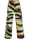 Erl Unisex Printed Cargo Pants In Grün