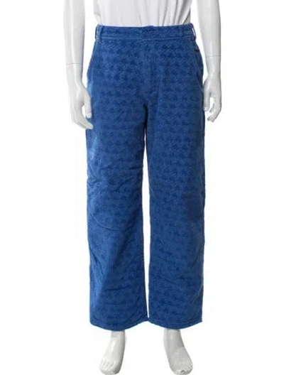 Pre-owned Erl Graphic Print Corduroy Pants In Blue
