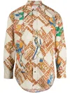 Erl Graphic-print Cotton Shirt In Brown