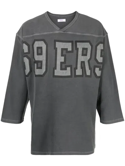 Erl Graphic-print Cotton T-shirt In Grey