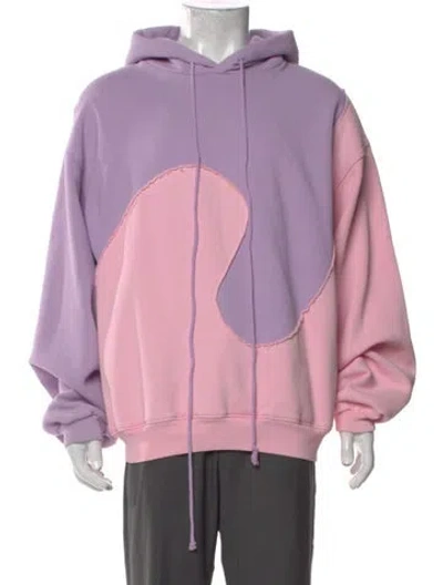 Pre-owned Erl Graphic Print Crew Neck Hoodie In Purple