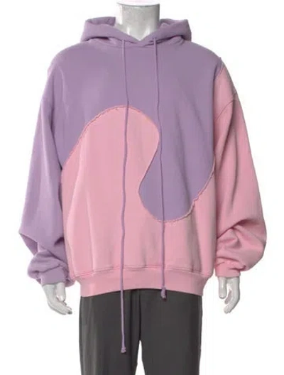 Pre-owned Erl Graphic Print Crew Neck Hoodie In Purple