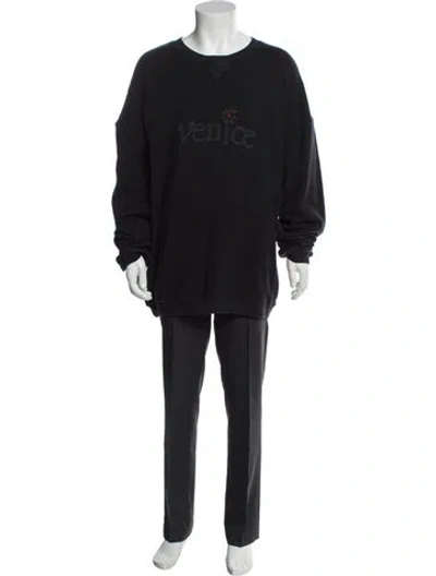 Pre-owned Erl Graphic Print Crew Neck Pullover In Blue