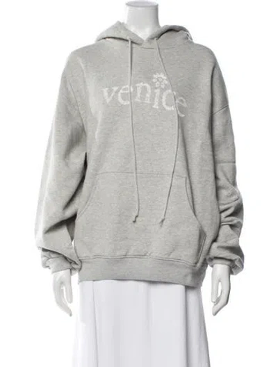 Pre-owned Erl Graphic Print Crew Neck Sweater In Grey