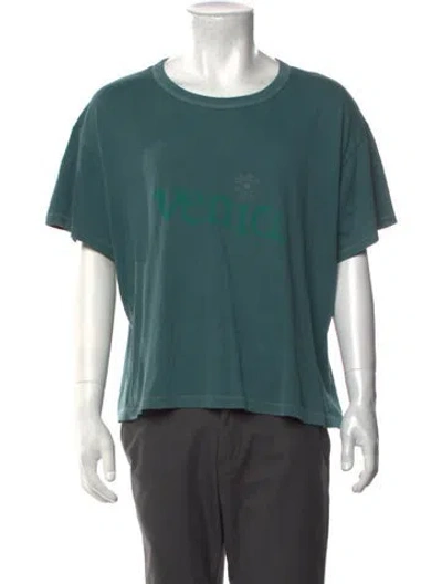 Pre-owned Erl Graphic Print Crew Neck T-shirt In Green