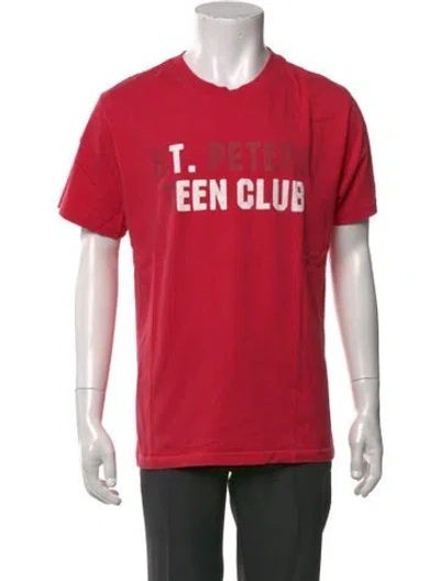 Pre-owned Erl Graphic Print Crew Neck T-shirt In Red