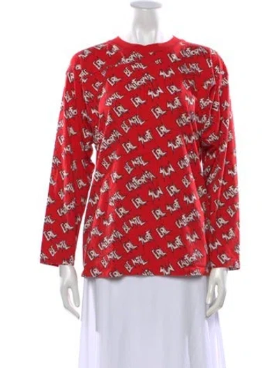 Pre-owned Erl Graphic Print Crew Neck T-shirt In Red