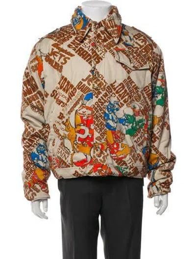 Pre-owned Erl Graphic Print Jacket In Brown