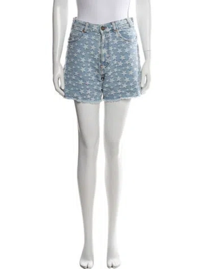 Pre-owned Erl Graphic Print Mini Shorts In Blue