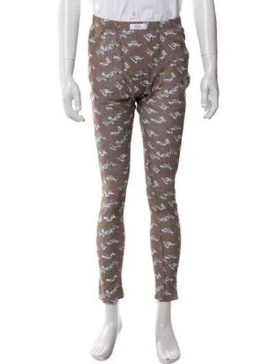Pre-owned Erl Graphic Print Pajama Bottoms In Brown