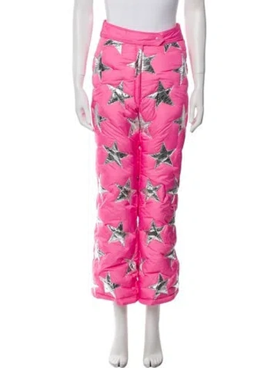 Pre-owned Erl Graphic Print Wide Leg Pants W/ Tags In Pink