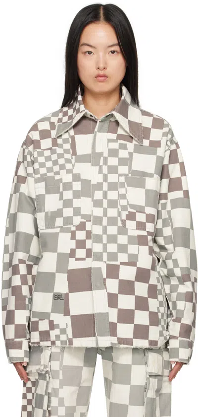 Erl Gray Check Jacket In Checker 1