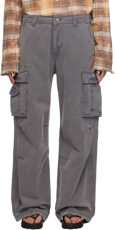 Erl Gray Classic Camo Cargo Pants In 1 Black