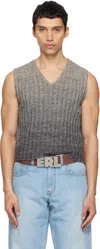 Erl Wool Gradient Knitted Vest In Gray