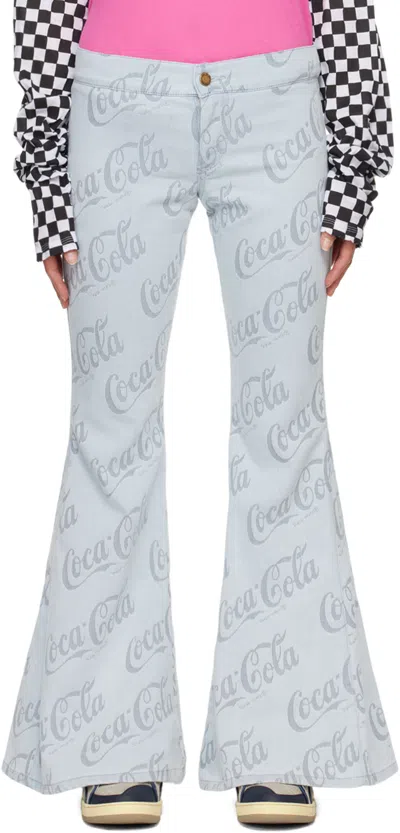 Erl Gray Jacquard Jeans In Grey Coca Cola 1