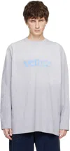 Erl Gray 'venice' Long Sleeve T-shirt In Gray