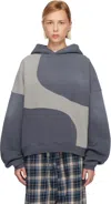 Erl Panelled Hoodie In Gray