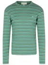 Erl Green Cotton Sweater In Blue