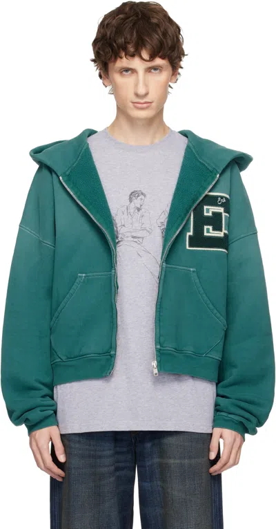 Erl Green Letterman Hoodie