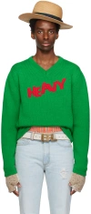 Erl Pullover Aus Kaschmirmischung Mit V-ausschnitt In Green