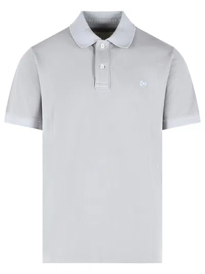 Erl Grey Cotton Polo Shirt In Gray