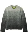 Erl Gradient-effect V-neck Jumper In Grau