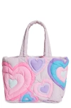 Erl Heart Quilted Down Puffer Tote In Multi