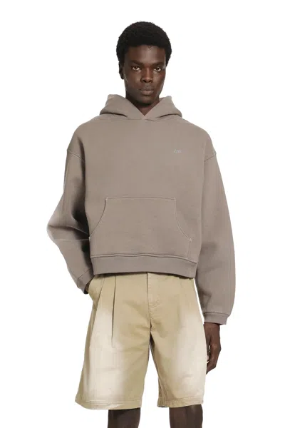 Erl Heathered Hoodie Sweatshirt In Brown