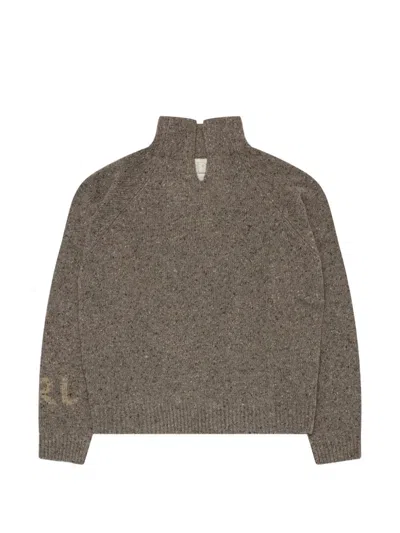 Erl High-neck Sweater In Brown
