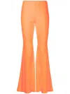 Erl Straight Trousers With Elastic Waistband And Flared Design In Orange