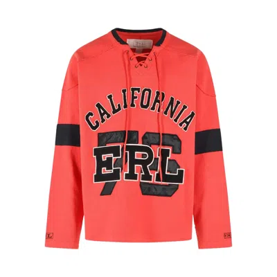 Pre-owned Erl Hockey Sweatshirt Knit 'red' | Men's Size Xs