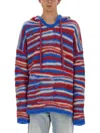 Erl Gradient Knitted Oversized Hoodie In Multicolour