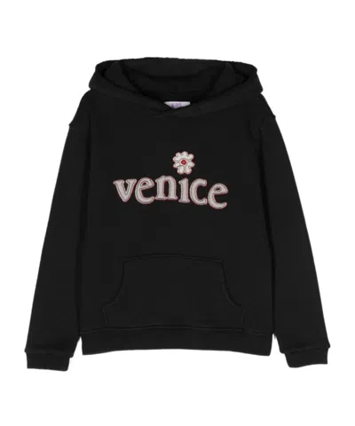 Erl Hooded Sweater In Black