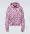 Erl Hooded Wool, Mohair, And Cotton-blend Cardigan In Pink