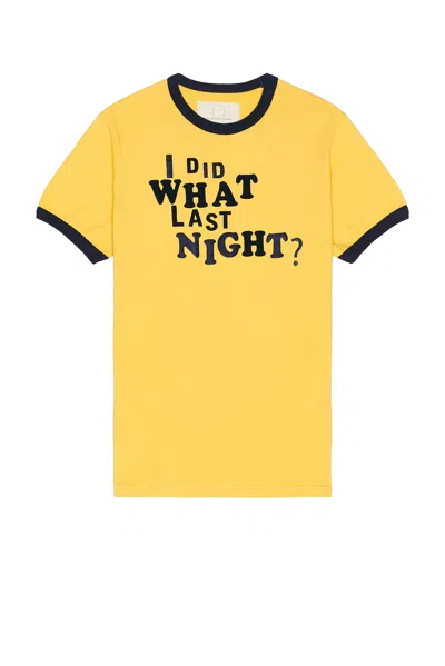 Erl I Did What Last Night Ringer T-shirt Knit In Yellow