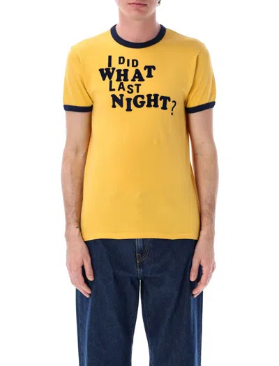Erl I Did What Last Night Ringer T-shirt In Yellow