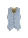 Erl V-neckline Button Detailing Jacket In Blue