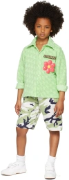Erl Kids Green Logo Shirt In Green