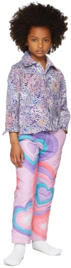 Erl Kids Purple Down Hearts Trousers In Purple