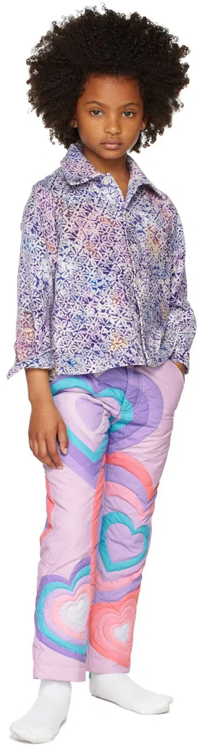 Erl Kids Purple Down Hearts Trousers