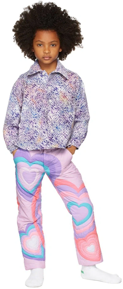 Erl Kids Purple Floral Shirt